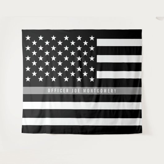 Tenture Drapeau américain Thin Gray Line Correction Retrai (Devant (Horizontal))