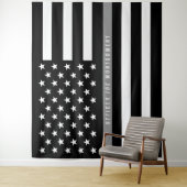 Tenture Drapeau américain Thin Gray Line Correction Retrai (En situation)