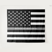 Tenture Drapeau américain Thin Gray Line pour la correctio (Devant (Horizontal))