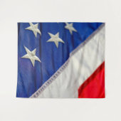 Tenture Drapeau Américain USA Rouge Blanc Bleu (Devant (Horizontal))