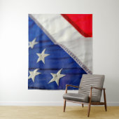 Tenture Drapeau Américain USA Rouge Blanc Bleu (En situation)