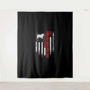 Tenture Drapeau américain vintage Meilleur Bulldog anglais