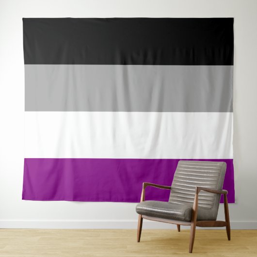 Tenture Drapeau Asexué Extra Large LGBT (En situation (horizontale))