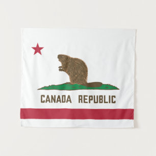 Tenture Drapeau Beaver Canada Republic California