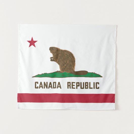 Tenture Drapeau Beaver Canada Republic California (Devant (Horizontal))