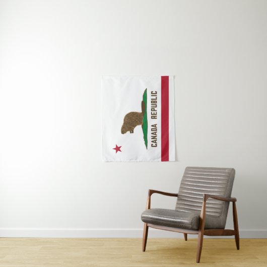 Tenture Drapeau Beaver Canada Republic California (En situation)