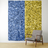 Tenture Drapeau bleu jaune Ukraine parties scintillant fau (En situation)