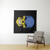 Tenture Drapeau crâne souriant de l'Ukraine (En situation (horizontale))