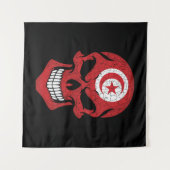 Tenture Drapeau crâne souriant de Tunisie (Devant (Horizontal))
