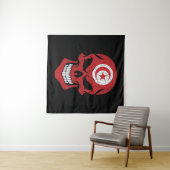 Tenture Drapeau crâne souriant de Tunisie (En situation (horizontale))