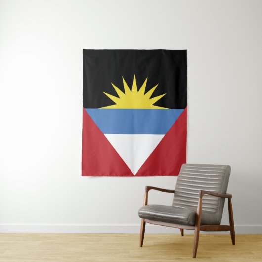 Tenture Drapeau d'Antigua-et-Barbuda (En situation)