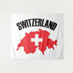 Tenture Drapeau de carte Suisse