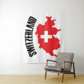 Tenture Drapeau de carte Suisse (En situation)