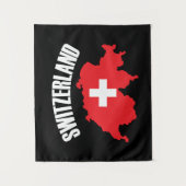 Tenture Drapeau de carte Suisse (Devant)