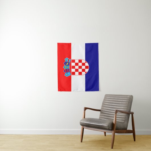 Tenture Drapeau de Croatie (En situation)