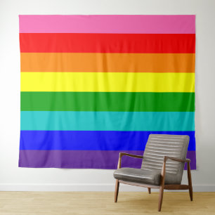 Tenture Drapeau de fierté arc-en-ciel à huit bandes horizo