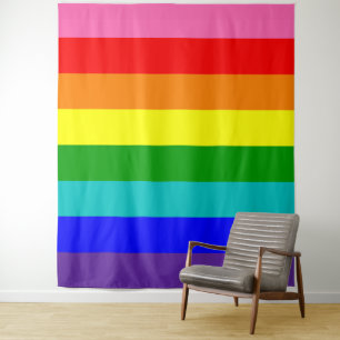 Tenture Drapeau de fierté arc-en-ciel à huit bandes vertic
