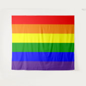 Tenture Drapeau de fierté arc-en-ciel horizontal (Devant (Horizontal))