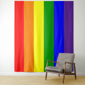 Tenture Drapeau de fierté arc-en-ciel horizontal (En situation)