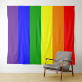 Tenture Drapeau de fierté arc-en-ciel vertical (En situation (horizontale))