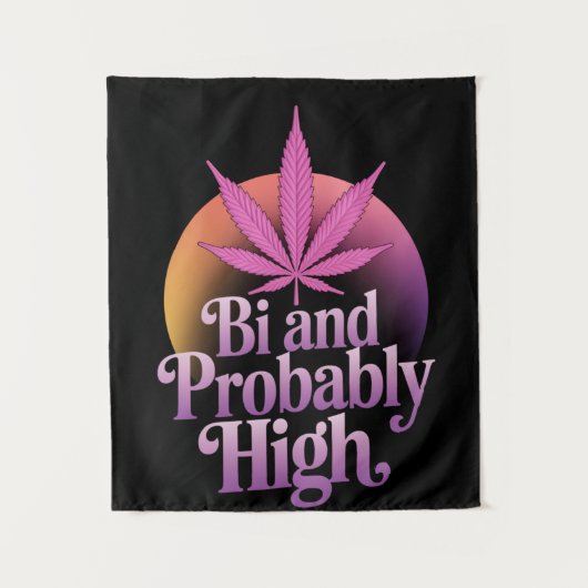 Tenture Drapeau de fierté bisexuelle Bi et probablement él (Devant)