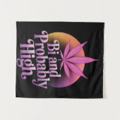 Tenture Drapeau de fierté bisexuelle Bi et probablement él (Devant (Horizontal))
