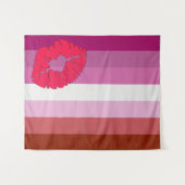 Tenture Drapeau de fierté lesbienne au rouge à lèvres Slip (Devant (Horizontal))