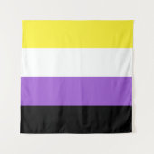 Tenture Drapeau de fierté non binaire (Devant)