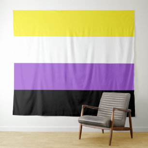 Tenture Drapeau de fierté non binaire horizontal