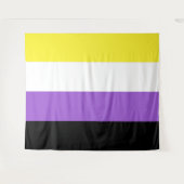 Tenture Drapeau de fierté non binaire horizontal (Devant (Horizontal))