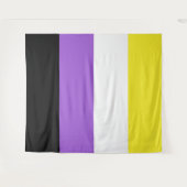 Tenture Drapeau de fierté non binaire vertical (Devant (Horizontal))