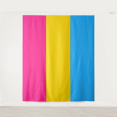 Tenture Drapeau de fierté pansexuelle horizontal (Devant)