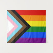 Tenture Drapeau de fierté Progress Pride de SlipperyJoe si (Devant (Horizontal))