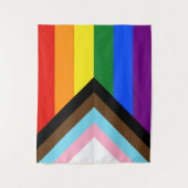 Tenture Drapeau de fierté Progress Pride de SlipperyJoe si (Devant)