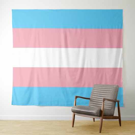 Tenture Drapeau de fierté transgenre horizontal (En situation (horizontale))