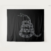 Tenture Drapeau de Gadsden Ne Marchez pas sur Moi Gris (Devant (Horizontal))