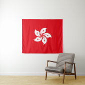 Tenture Drapeau de Hong Kong (En situation (horizontale))
