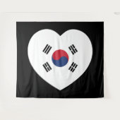 Tenture Drapeau de la Corée du Sud Cœur (Devant (Horizontal))