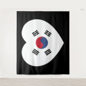 Tenture Drapeau de la Corée du Sud Cœur (Devant)