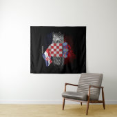 Tenture Drapeau de la Croatie (En situation (horizontale))