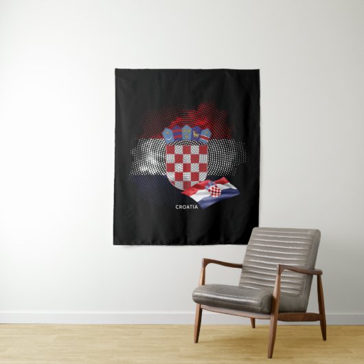 Tenture Drapeau de la Croatie (En situation)