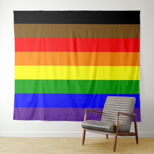 Tenture Drapeau de la fierté arc-en-ciel de Philadephia ho (En situation (horizontale))