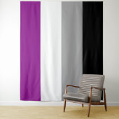 Tenture Drapeau de la fierté asexuée horizontal (En situation)