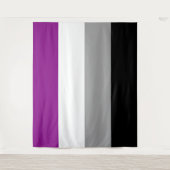Tenture Drapeau de la fierté asexuée horizontal (Devant)
