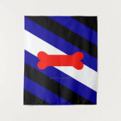 Tenture Drapeau de la fierté de jeu de chiots de SlipperyJ (Devant)