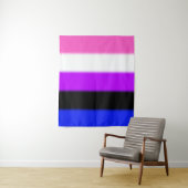 Tenture Drapeau de la Fierté Genderfluide (En situation)