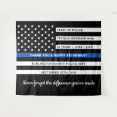 Tenture Drapeau de la ligne bleue mince personnalisée (Devant (Horizontal))