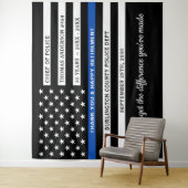 Tenture Drapeau de la ligne bleue mince personnalisée (En situation)