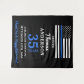 Tenture Drapeau de la ligne bleue mince personnalisée (Devant (Horizontal))