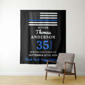 Tenture Drapeau de la ligne bleue mince personnalisée (En situation)